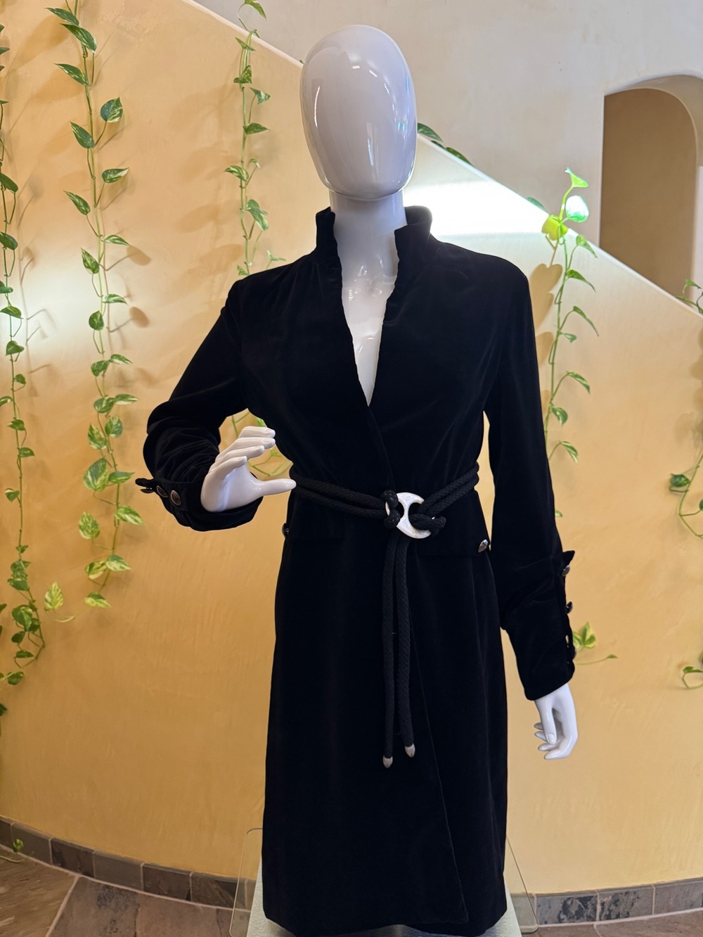 Vintage Newport News Black Velvet Coat with Satin Lining